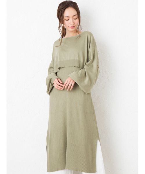 Buyee Shelly Island Shelly Island ショートニット リブワンピ Set 일본 상점 온라인 대리 쇼핑 Zozotown 제품을 전 세계적으로 배송해드립니다