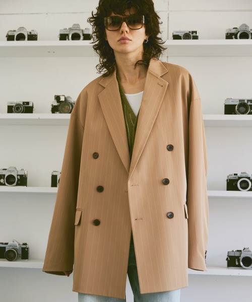 ジャケット・アウター soerte Oversized double-breasted jacket Oversized double-breasted jacket/オーバーサイズダブルブレスト
