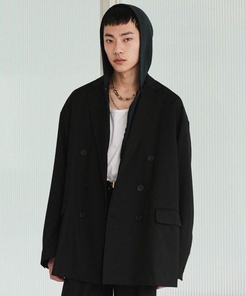soerte Oversize 6B assort blazer 黒 Oversize 6B assort blazer / オーバーサイズ6ボタンアソート