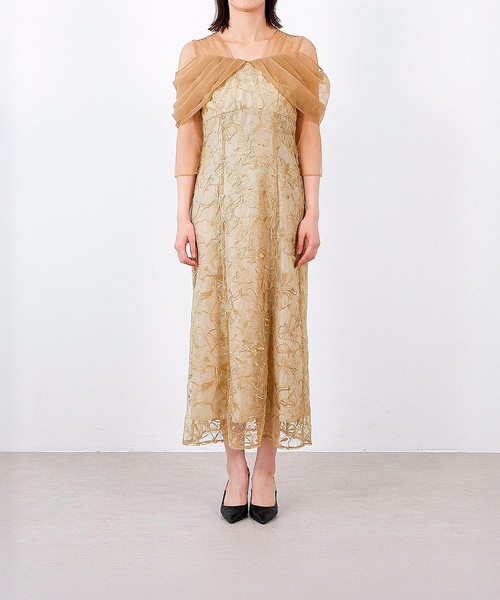 KANA | チュールドレープ スパンコール 花刺繍 ドレス 結婚式