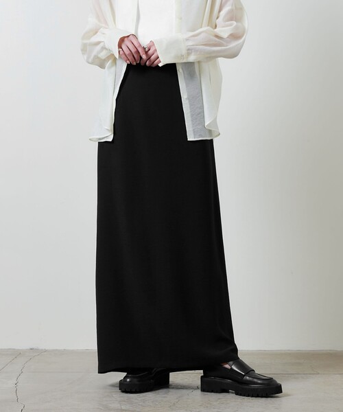 UNITED ARROWS♡シアサッカー ティアードロングスカート ブラック UNITED ARROWS♡シアサッカー ティアードロングスカート