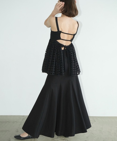 ワンピース CLANE SHEER PLAID FLARE ONEPIECE セール】SHEER PLAID FLARE ONEPIECE（ワンピース）｜CLANE