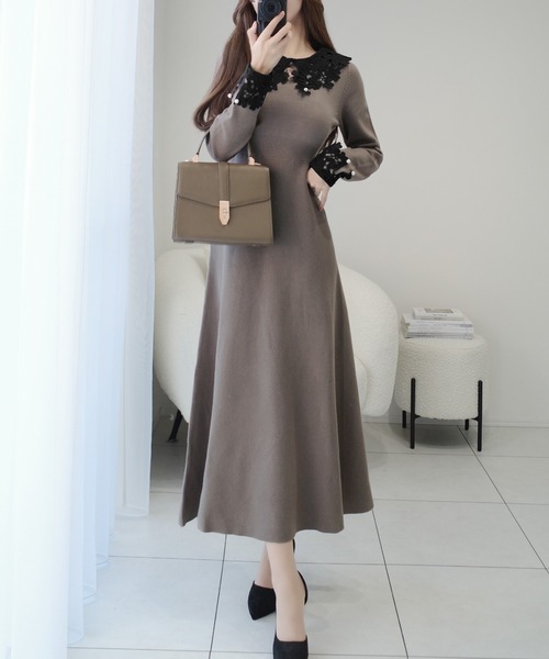 GYDA | GYGYジャカードタイトニットワンピース - Buyee, an Online