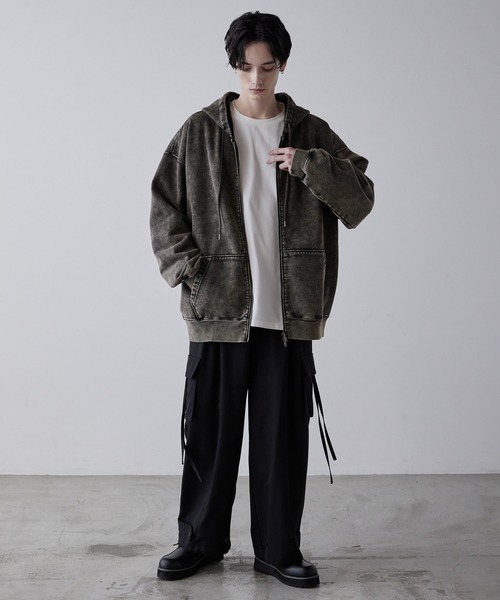 CLEL | 【CLEL】Heavy Weight Logo Embroidered Full-Zip Hoodie
