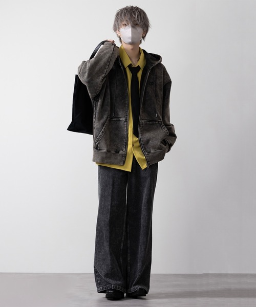 CLEL | 【CLEL】Heavy Weight Logo Embroidered Full-Zip Hoodie