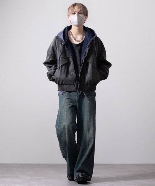 CLEL | 【CLEL】Heavy Weight Logo Embroidered Full-Zip Hoodie