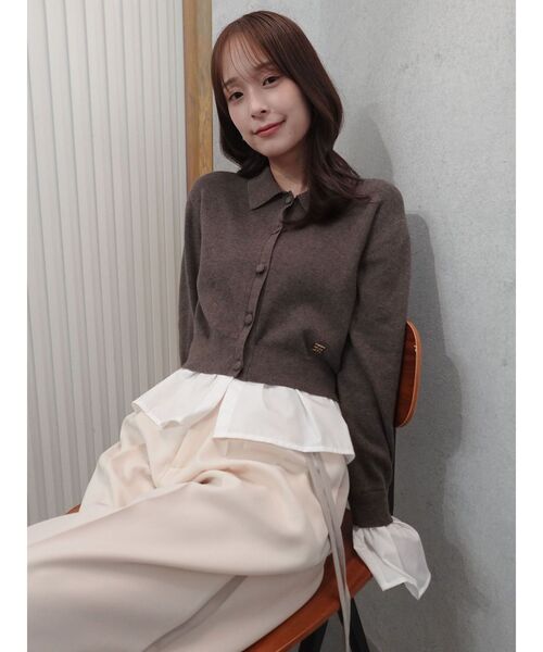 LAGUNAMOON | ペプラムドッキングニットカーディガン - Buyee, an