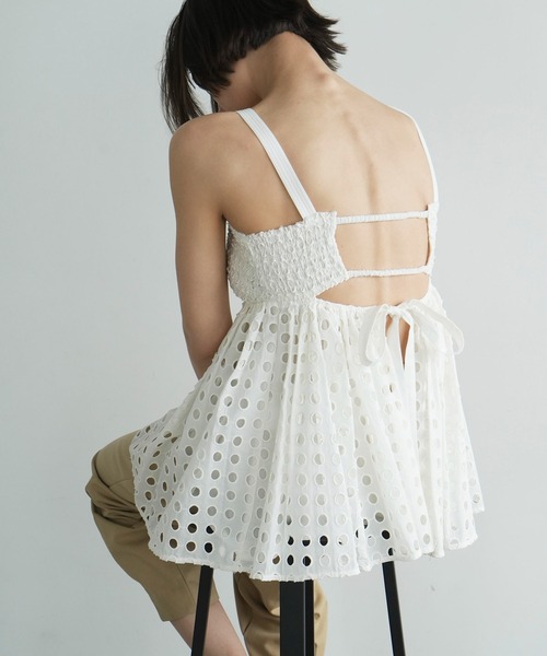 CLANE VOLUME GATHERED CAMI TOPS（CLANE/クラネ】 VOLUME GATHER CAMI  