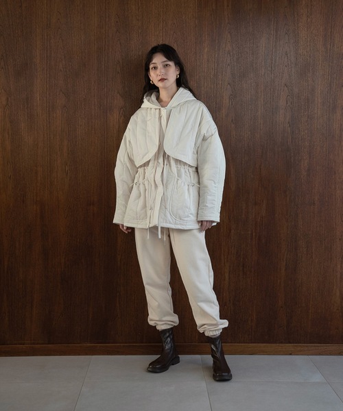 LAWGY | ribbon drawstring quilting outer / リボンドロー