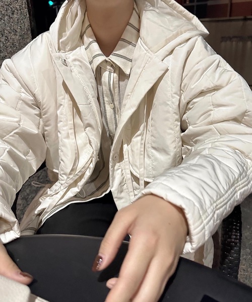 LAWGY | ribbon drawstring quilting outer / リボンドロー