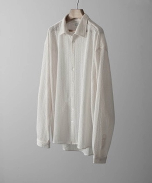 RUUBON | 【RUUBON】jacquard lace sheer shirt / ジャガード