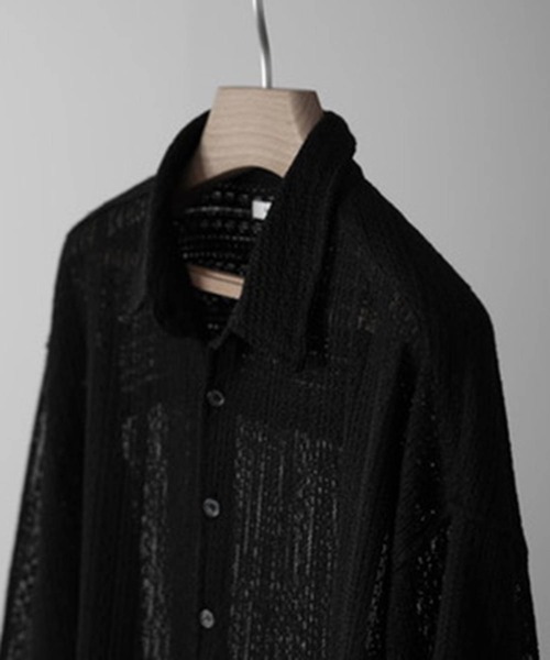 RUUBON | 【RUUBON】jacquard lace sheer shirt / ジャガード