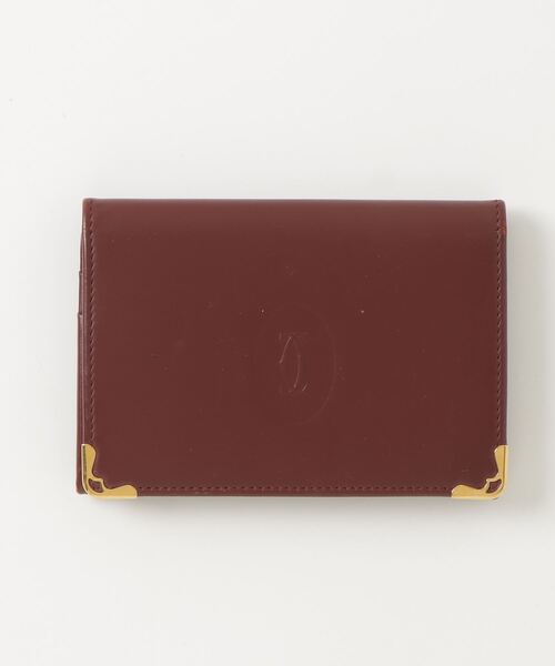 【美品】カルティエ 名刺入れ　レザー　シルバープレート　ブラック 美品】カルティエ 名刺入れ レザー シルバープレート ブラック