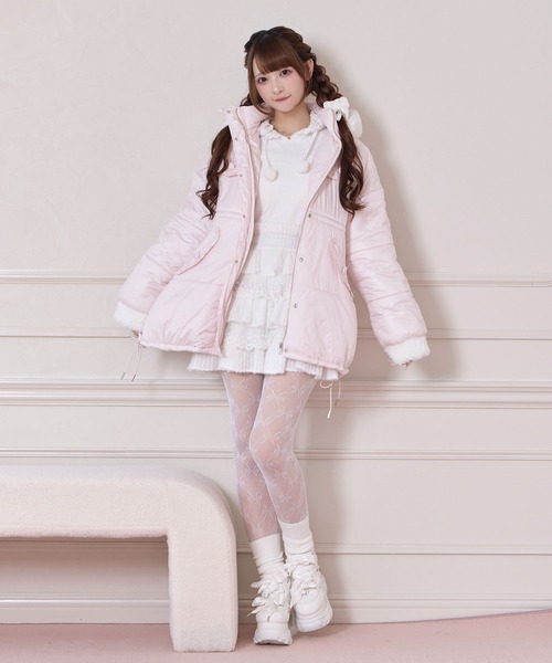 HONEY CINNAMON | ポイントエコファー中綿フードジャケット - Buyee