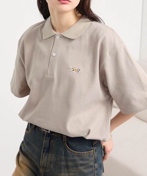パームスアンドコー 刺繍ロゴ 鹿の子 ポロシャツ サイズ M 美品 PENNEYS/ペニーズ 別注 THE FOX ロゴ ワッペン刺繍 鹿の子配色