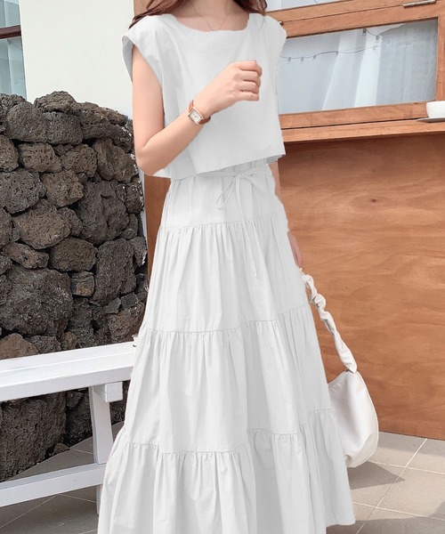 Abitokyo 2way セットアップ風 フレンチスリーブ ティアードロングワンピース Buyee An Online Proxy Shopping Service Shop At Zozotown Bot Online