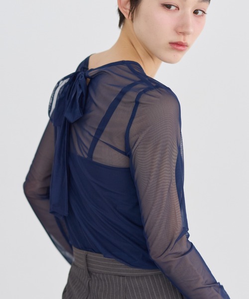 HAEK | sheer ribbon tops/シアーリボントップス - Buyee, an