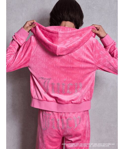 juicy couture ジューシークチュール フード変形パーカー JUICY COUTURE | GYDA×Juicy Couture GG JC Emboss Big Bling Velour