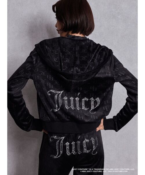 juicy couture ジューシークチュール フード変形パーカー JUICY COUTURE | GYDA×Juicy Couture GG JC Emboss Big Bling Velour