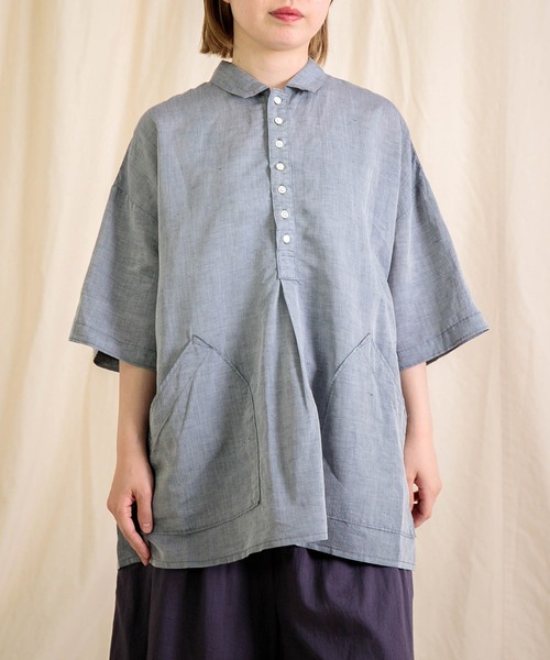 ブロカント Brocante 5ozデニム フラールシャツ 36-320E (2025SS 春夏) 爆買 Brocante / ブロカント] 5ozデニム フラールシャツ（シャツ