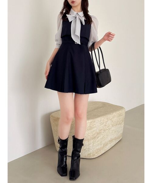 DAZZLIN | 2WAYボウタイレイヤードミニワンピース - Buyee, an Online