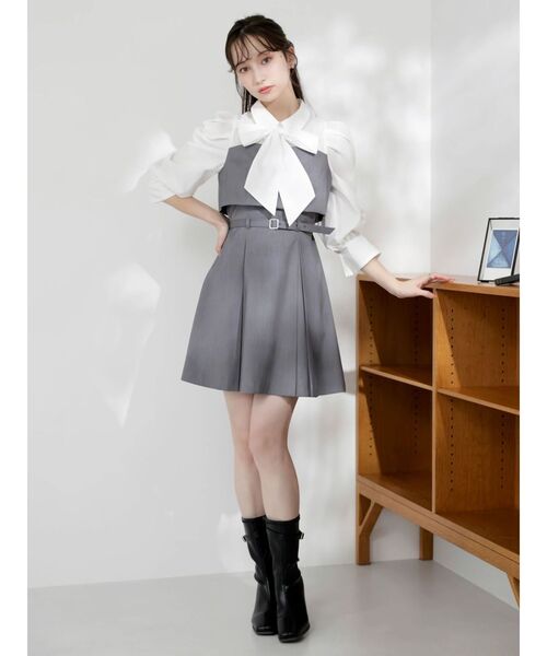 DAZZLIN | 2WAYボウタイレイヤードミニワンピース - Buyee, an Online