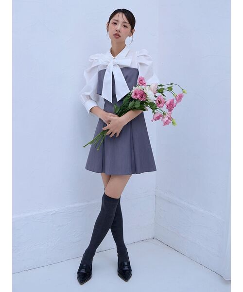 DAZZLIN | 2WAYボウタイレイヤードミニワンピース - Buyee, an Online