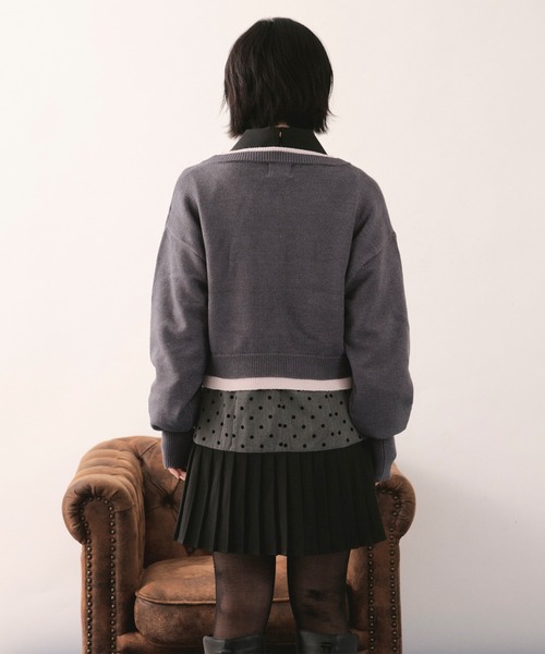 LOIN NUIT | layered design cardigan / レイヤードデザイン