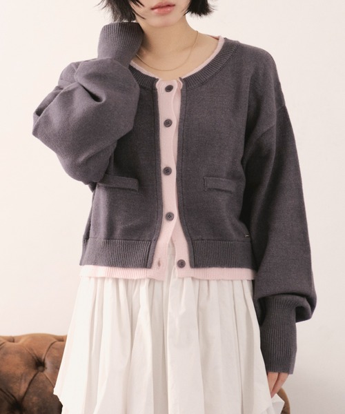 LOIN NUIT | layered design cardigan / レイヤードデザイン