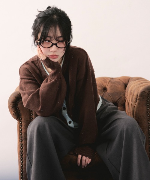 LOIN NUIT | layered design cardigan / レイヤードデザイン