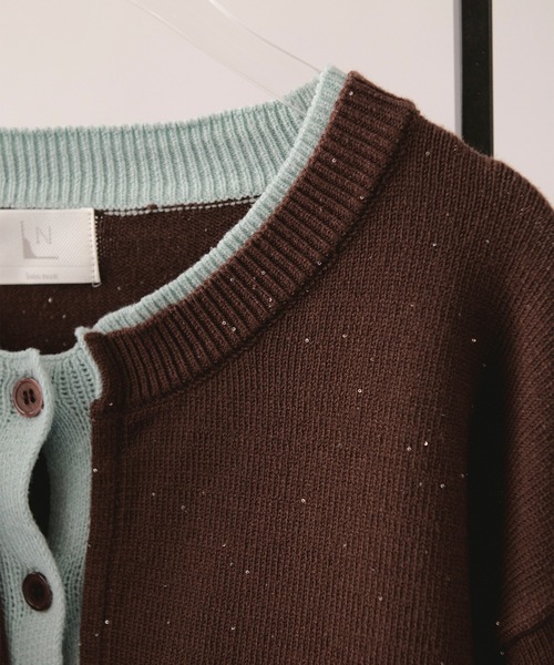 LOIN NUIT | layered design cardigan / レイヤードデザイン