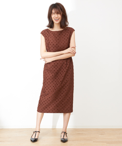 La Cle ドットジャガードワンピース Buyee An Online Proxy Shopping Service Shop At Zozotown Bot Online
