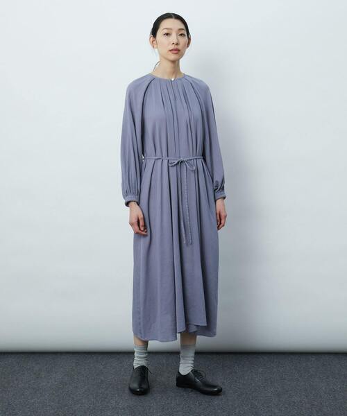 LOISIR | コットン強撚サテンクルーネックワンピース - Buyee, an 