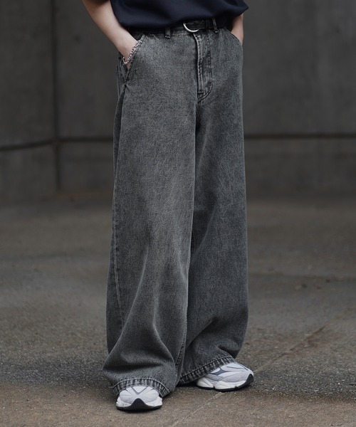 ROCHEM | 12ozケミカルウォッシュワイドデニムパンツ - Buyee