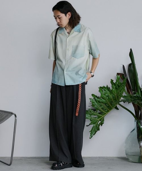 WYM LIDNM | BREEZE TWEED DEEP TUCK BAGGY SLACKS - Buyee, an Online