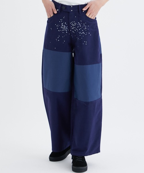 masu パンツ MASU(エムエーエスユー)のDIAMOND-CUT PAJAMA PANTS BLUE(パンツ