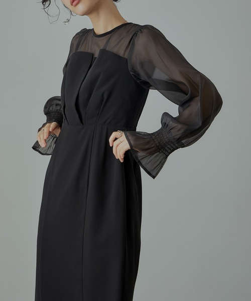 ERADIE | Chiffon dot pleated dress シフォンドットプリーツ