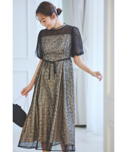 LAISSE PASSE | 《お呼ばれドレス》タックレースドレス - Buyee, an 