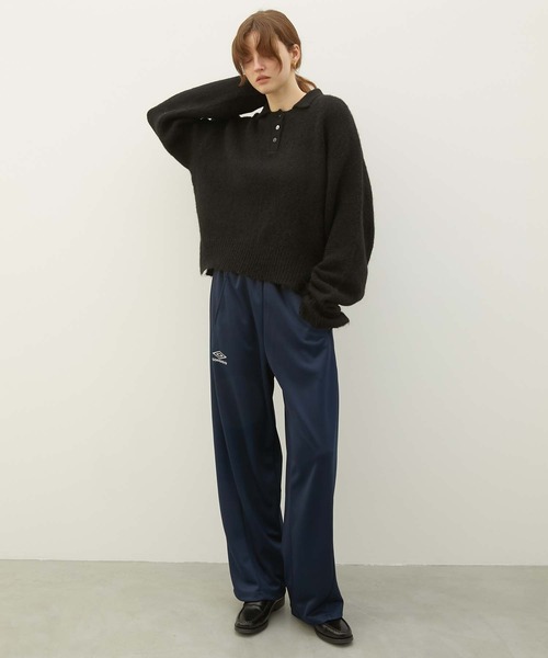 LA PEAU DE GEM | 【LA PEAU DE GEM】foggy polo knit/フォギーポロ
