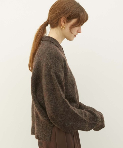 LA PEAU DE GEM | 【LA PEAU DE GEM】foggy polo knit/フォギーポロ