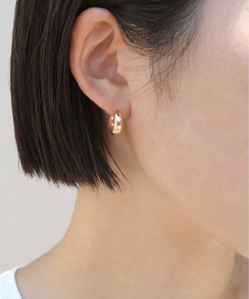 anq. パール　ダイヤ　ピアス anq.】K10・ダイヤモンド×パール フックピアス | KU-CROISSANT