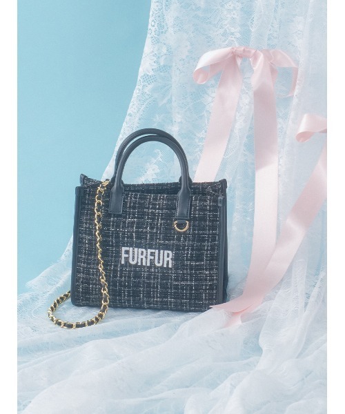 FURFUR ツイードロゴトートバッグ サックスブルー RWGB251514_p_30_LL.jpg