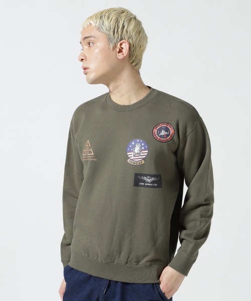 【フルデコ】TOPGUN　トップガン　スウェット【即決】  TOP GUN (トップガン) ストレッチ フェザーロゴ クルーネック 半袖 T