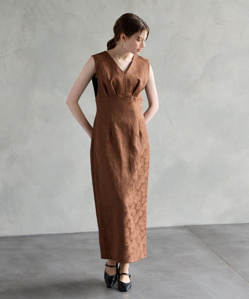 AIMER | チュールブラウス付きジャカードIラインパーティードレス 20代