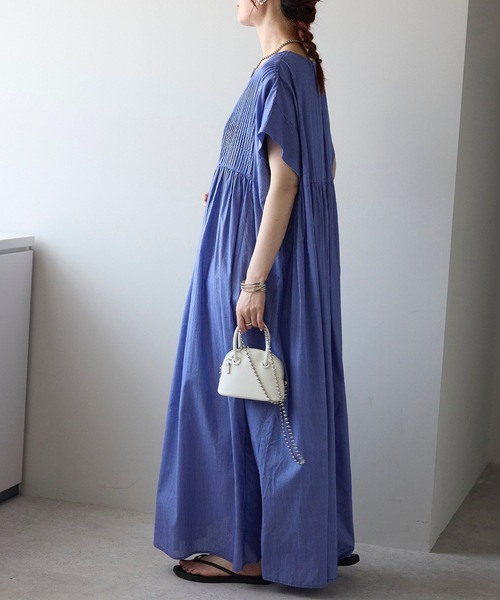 ＆HALF | 【indian Cotton Collection】インド綿ピンタックワンピース