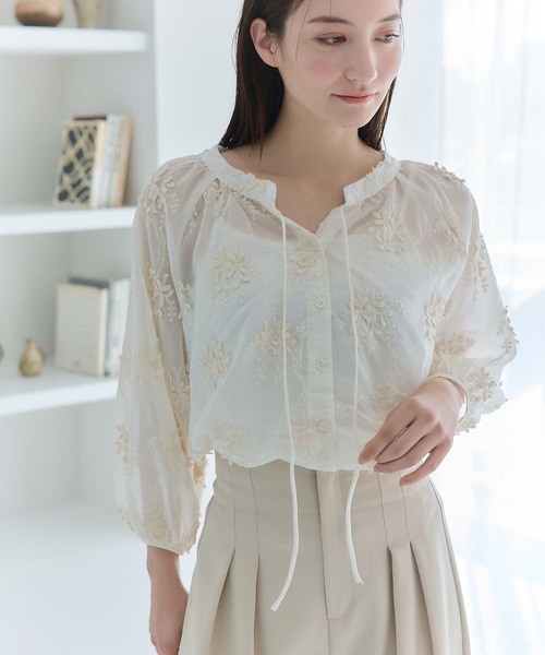 FIFTH | フラワー刺繍シアーブラウス - Buyee, an Online Proxy