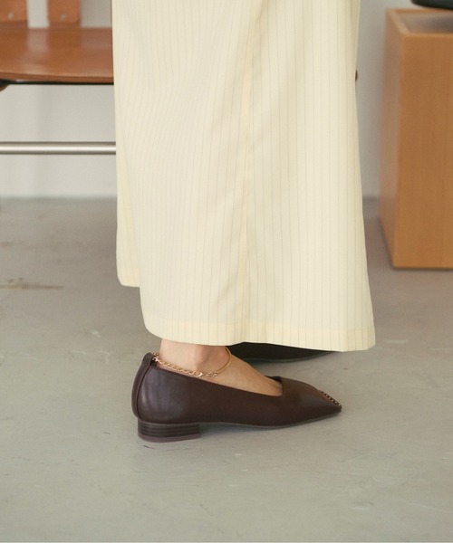 LOIN NUIT | ankle chain square pumps/アンクルチェーン