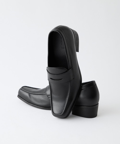 CALLNE | 【CALLNE】Squaretoe Real Leather Heel Loafer / スクエア