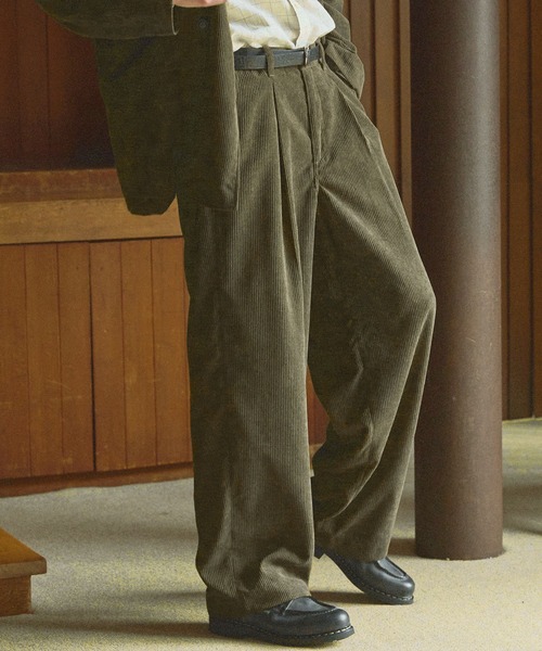 BLEME | コーデュロイワンタックワイドスラックスパンツ【セットアップ