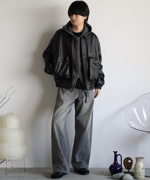 WYM LIDNM | ARTIFICIAL GRAIN SHORT BLOUSON - Buyee, an Online 